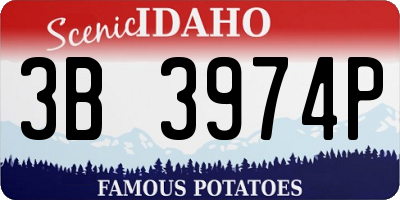 ID license plate 3B3974P