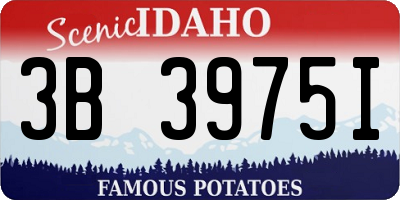 ID license plate 3B3975I