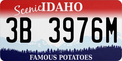ID license plate 3B3976M