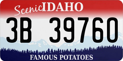 ID license plate 3B3976O