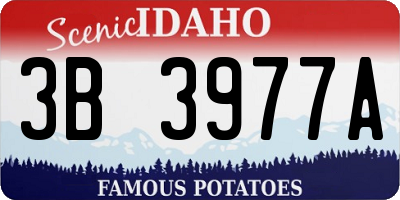 ID license plate 3B3977A