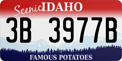 ID license plate 3B3977B