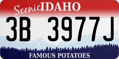 ID license plate 3B3977J