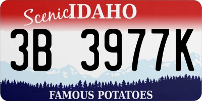 ID license plate 3B3977K