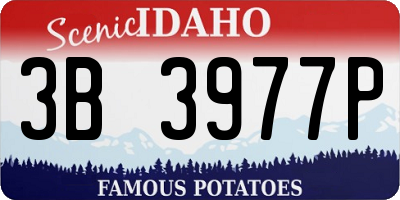 ID license plate 3B3977P