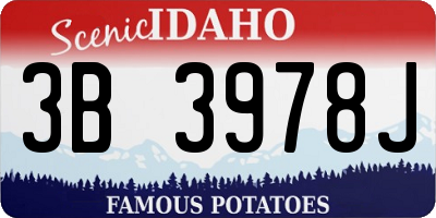 ID license plate 3B3978J