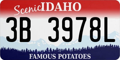 ID license plate 3B3978L