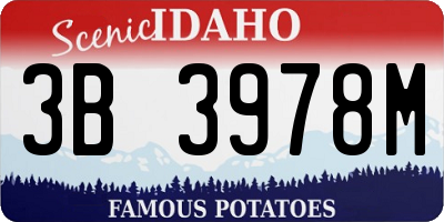 ID license plate 3B3978M