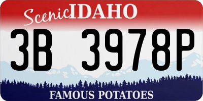 ID license plate 3B3978P