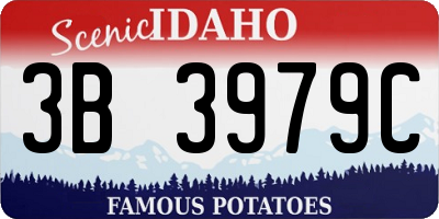 ID license plate 3B3979C