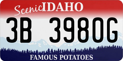 ID license plate 3B3980G
