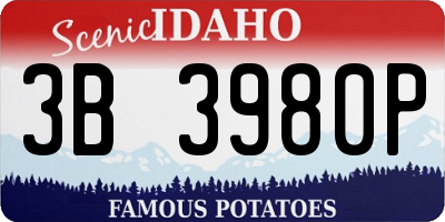 ID license plate 3B3980P