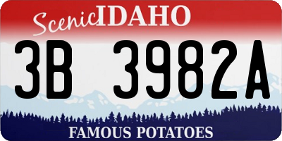 ID license plate 3B3982A