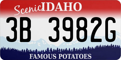 ID license plate 3B3982G