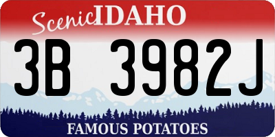 ID license plate 3B3982J