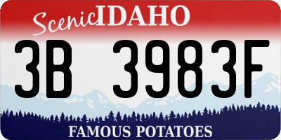 ID license plate 3B3983F