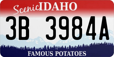 ID license plate 3B3984A