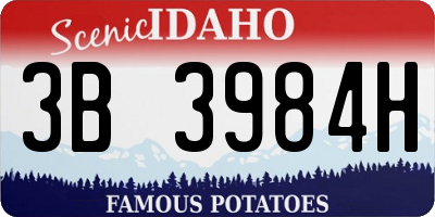 ID license plate 3B3984H