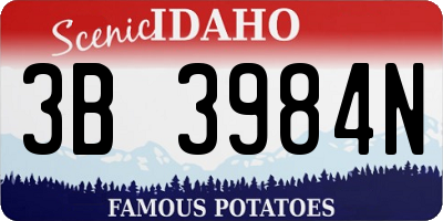 ID license plate 3B3984N