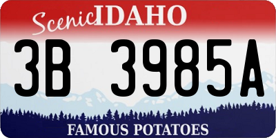 ID license plate 3B3985A