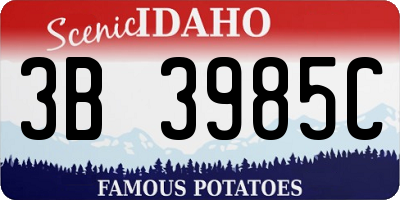 ID license plate 3B3985C
