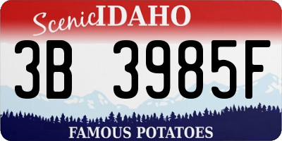 ID license plate 3B3985F