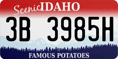 ID license plate 3B3985H