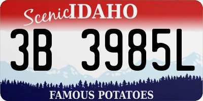 ID license plate 3B3985L