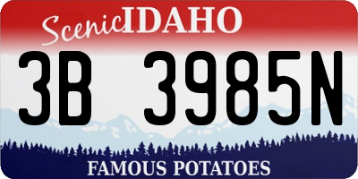 ID license plate 3B3985N