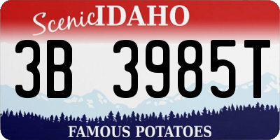 ID license plate 3B3985T