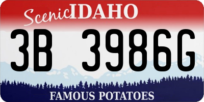 ID license plate 3B3986G