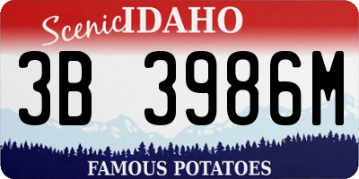 ID license plate 3B3986M