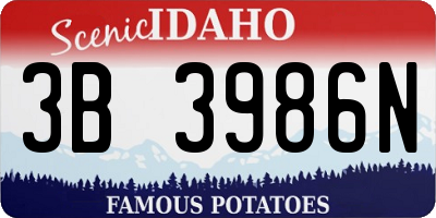 ID license plate 3B3986N