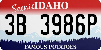 ID license plate 3B3986P
