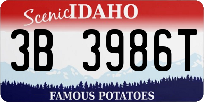 ID license plate 3B3986T