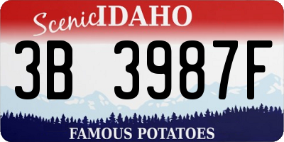 ID license plate 3B3987F