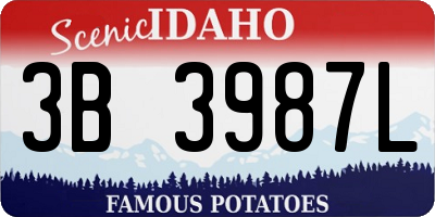 ID license plate 3B3987L