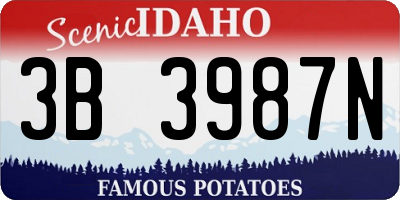 ID license plate 3B3987N