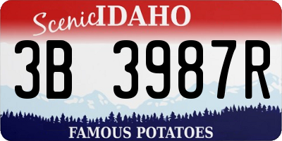 ID license plate 3B3987R