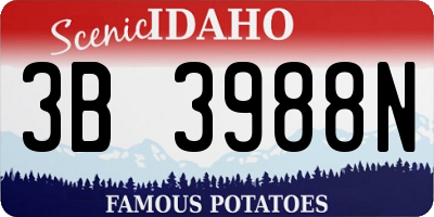 ID license plate 3B3988N