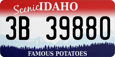 ID license plate 3B3988O