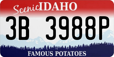 ID license plate 3B3988P