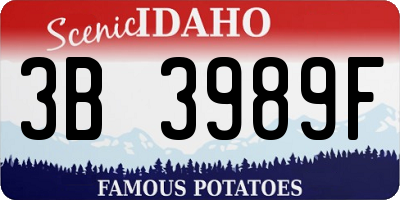 ID license plate 3B3989F
