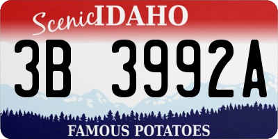 ID license plate 3B3992A