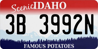 ID license plate 3B3992N