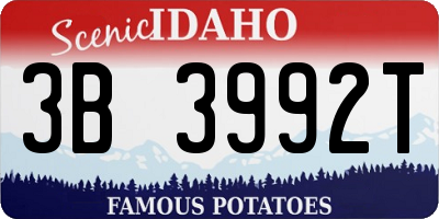 ID license plate 3B3992T