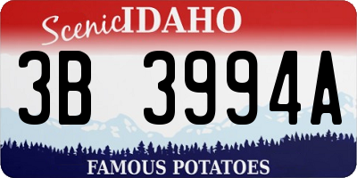 ID license plate 3B3994A