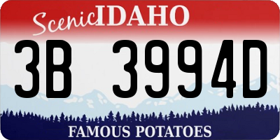 ID license plate 3B3994D