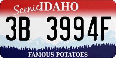 ID license plate 3B3994F