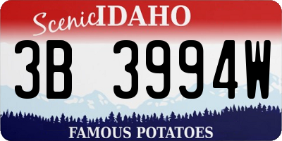 ID license plate 3B3994W